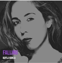 a black and white photo of a woman with the words falling